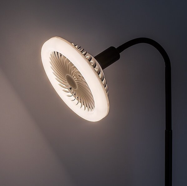 Rabalux 74031 stojacia lampa Venturo | 16W E27 | 1600lm | 3000-6500K | vypínač | čierna