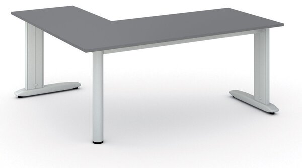 Rohový kancelársky písací stôl PRIMO FLEXIBLE, 180x160 cm, grafit