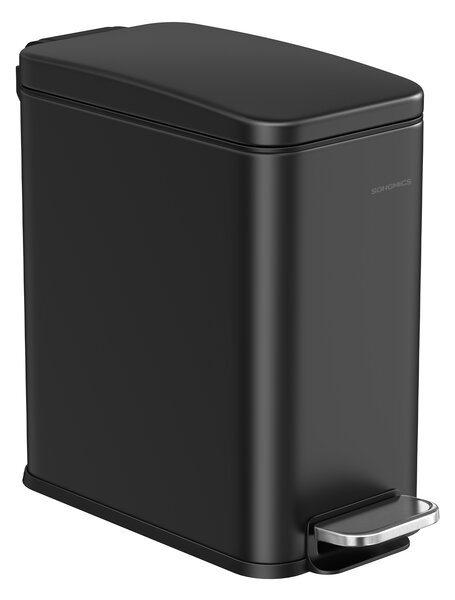 SONGMICS Odpadkový kôš do kúpeľne, objem 5 l, tiché zatváranie, čierny