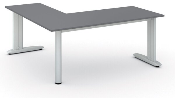 Rohový kancelársky písací stôl PRIMO FLEXIBLE, 180x180 cm, grafit