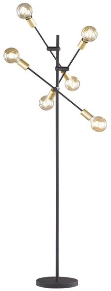 Stojaca lampa Cross moderný čierno-zlatý dizajn