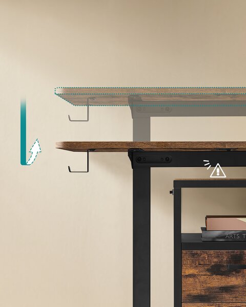 SONGMICS Výškovo nastaviteľný elektrický stôl 70 x 160 x 72–120 cm hnedá čierna