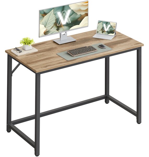 VASAGLE Písací stôl 100 x 76 x 50 cm, ťavová hnedá, čierna