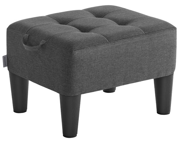 SONGMICS Čalúnený taburet, nosnosť 150 kg, sivá, čierna