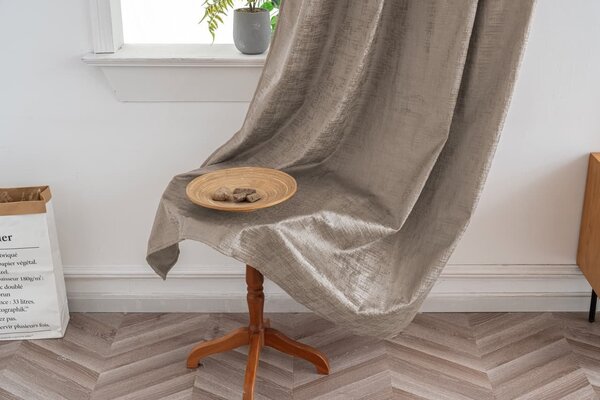 Zatemňovací záves LOOM VELVET 140x250 cm, béžovohnedý Zavesenie: Kovové krúžky