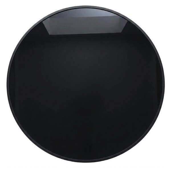 Okrúhly záhradný stôl so sklenenou doskou ISLAND BLACK 60 cm, čierny