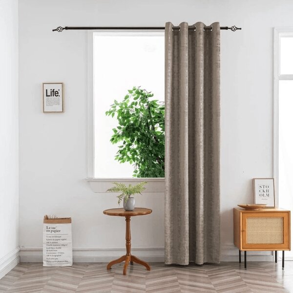 Zatemňovací záves LOOM VELVET 140x250 cm, béžovohnedý Zavesenie: Kovové krúžky