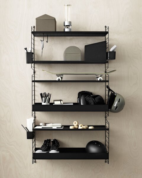 String Polica String Metal Shelf Low Edge 58 x 30, black