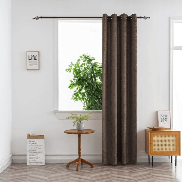 Zatemňovacia záclona LOOM VELVET 140x250 cm, hnedá Zavesenie: Kovové krúžky