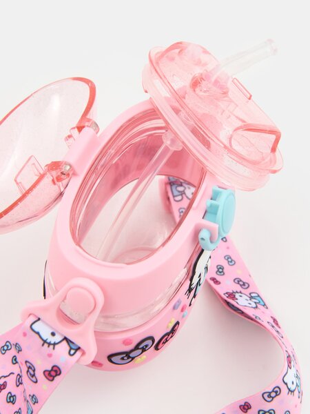 Sinsay - Fľaša na vodu s rúčkou a slamkou Hello Kitty - viacfarebná