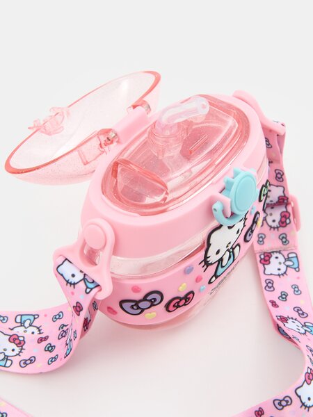 Sinsay - Fľaša na vodu s rúčkou a slamkou Hello Kitty - viacfarebná