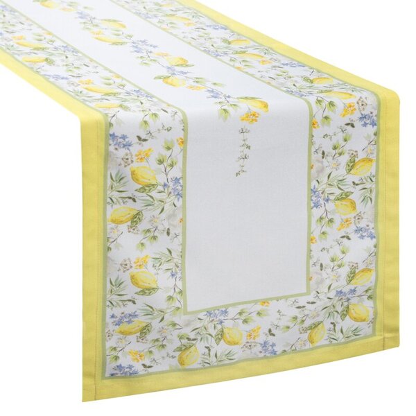 Dekorstudio Behúň na stôl SUMMER16 s citrónovým vzorom 40x140 cm - krémový
