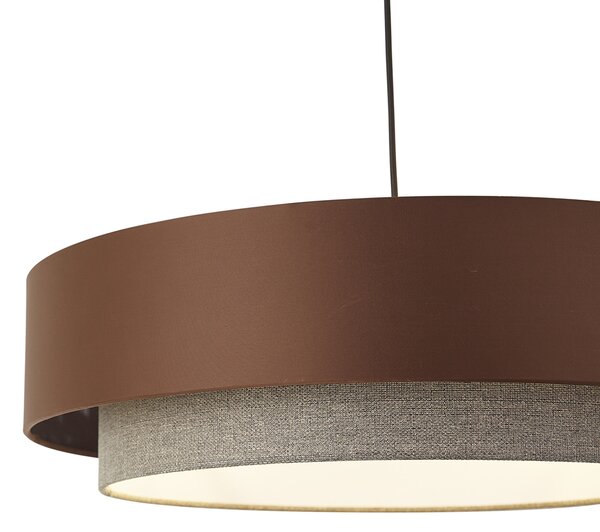 Moderné závesné svietidlo tmavý bronz s sivohnedou farbou 50 cm 3-Lights - Drum Duo