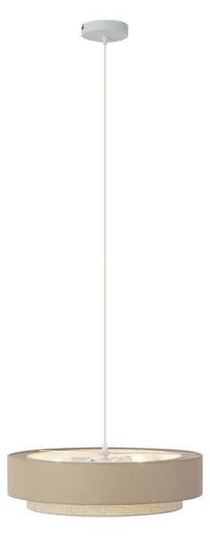 Moderné závesné svietidlo béžové s prírodnou farbou 50 cm 3-svetlá - Drum Duo