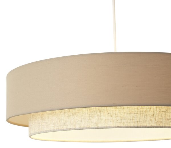 Moderné závesné svietidlo béžové s prírodnou farbou 50 cm 3-svetlá - Drum Duo