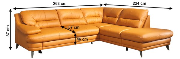 KONDELA Sedacia súprava, koža Pampas Amber M9030, pravá, LIBERA NEW