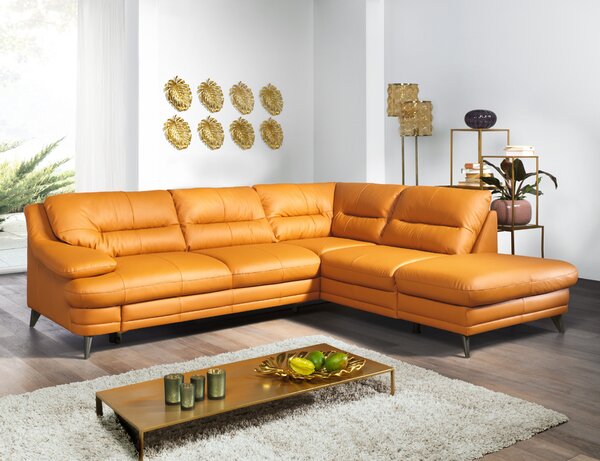 KONDELA Sedacia súprava, koža Pampas Amber M9030, pravá, LIBERA NEW