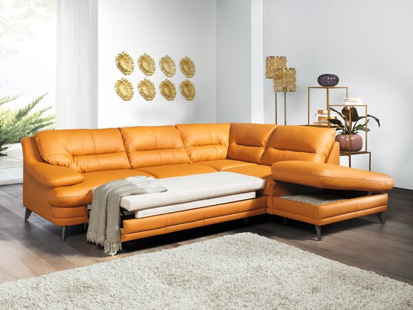 KONDELA Sedacia súprava, koža Pampas Amber M9030, pravá, LIBERA NEW