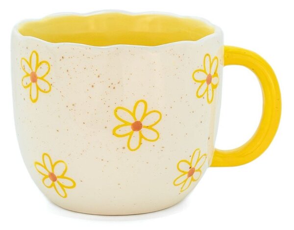 Žltý/krémový porcelánový hrnček 350 ml Surprise Highland Cow – Sass & Belle