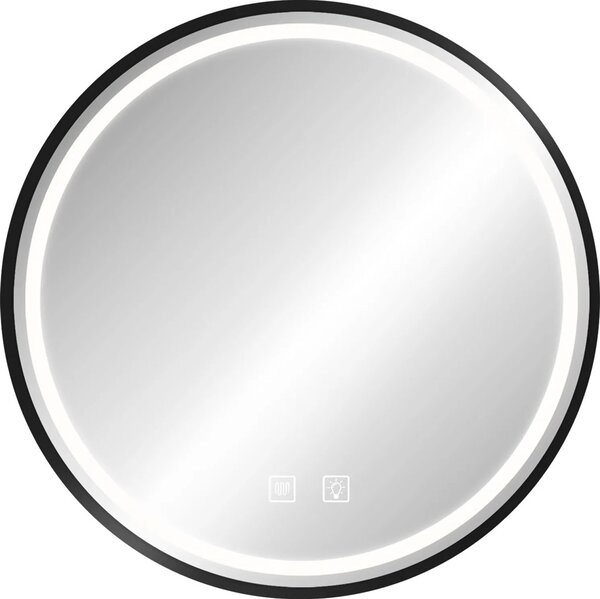 Rea Rea, nástenné kúpeľňové LED zrkadlo, 50cm, čierny rám, HOM-05511
