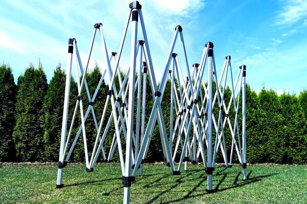 BRIMO Nožnicový stan 3x6m - s 3 stenami - Béžová
