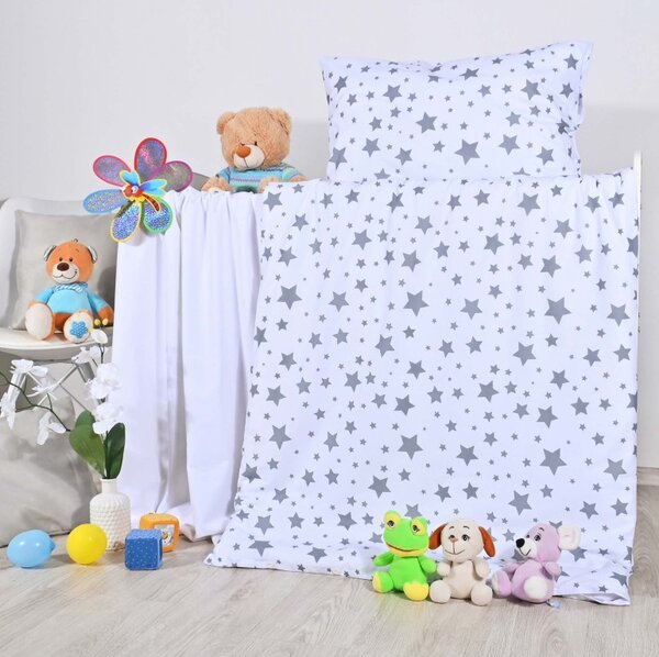 Obliečky detské bavlnené Sky biele EMI, Detský set 90x130 + 45x65