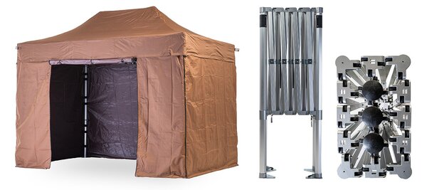 Nožnicový párty stan 2x4 m TENTino BIG HEXAGON Farba opláštenia: 10B - SVETLO HNEDÁ