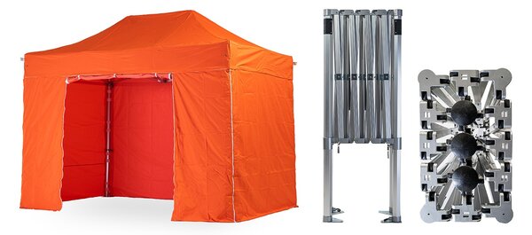 Nožnicový párty stan 2x4 m TENTino BIG HEXAGON Farba opláštenia: 10B - SVETLO HNEDÁ