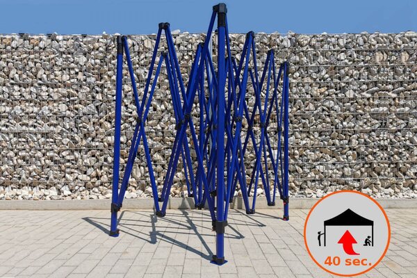 BRIMO Nožnicový stan 3x4,5m - s 3 stenami - Modrá