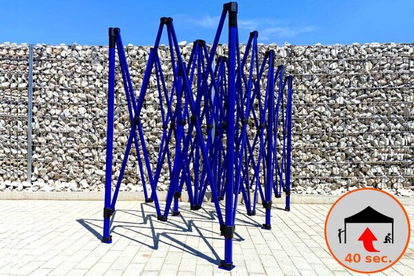 BRIMO Skladací altánok 3x6m - s 3 stenami - Modrá