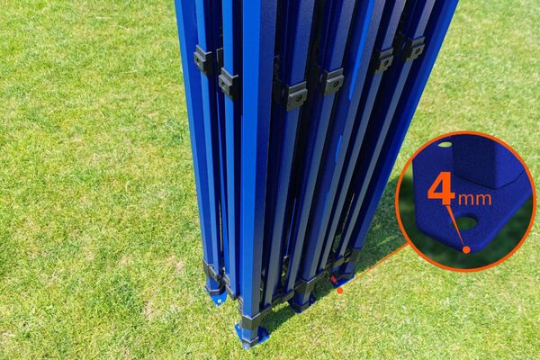 BRIMO Skladací altánok 3x6m - s 3 stenami - Modrá
