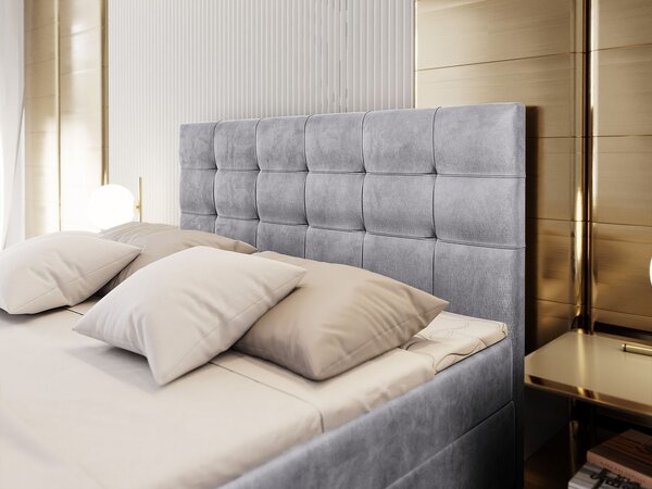 Manželská boxspring posteľ s úložným priestorom Glos M 140x200 - sivá