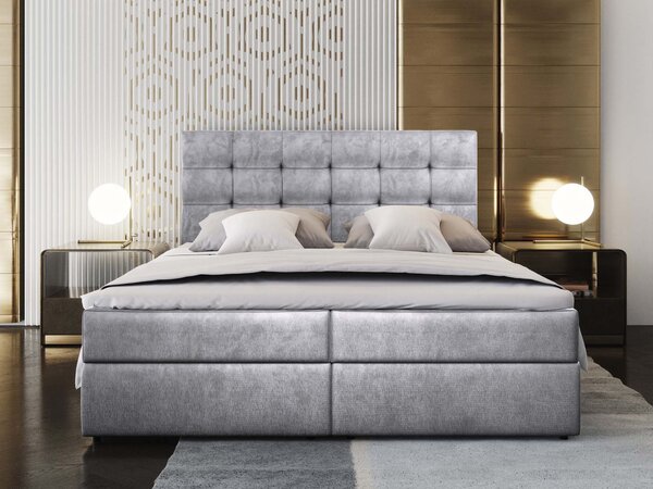 Manželská boxspring posteľ s úložným priestorom Glos M 140x200 - sivá
