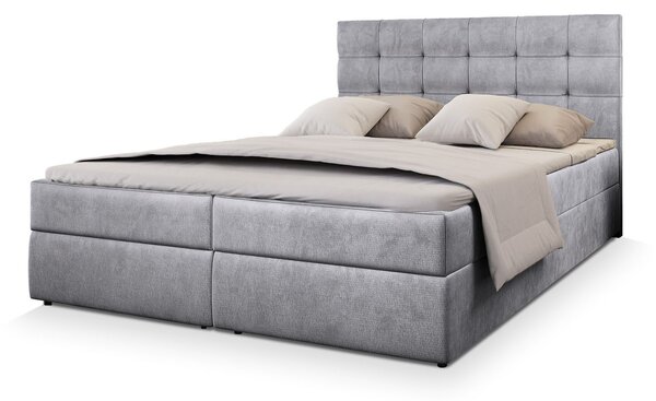 Manželská boxspring posteľ s úložným priestorom Glos M 140x200 - sivá