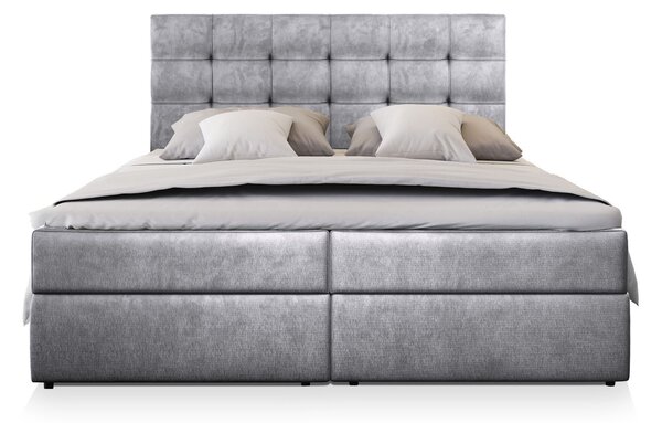 Manželská boxspring posteľ s úložným priestorom Glos M 140x200 - sivá