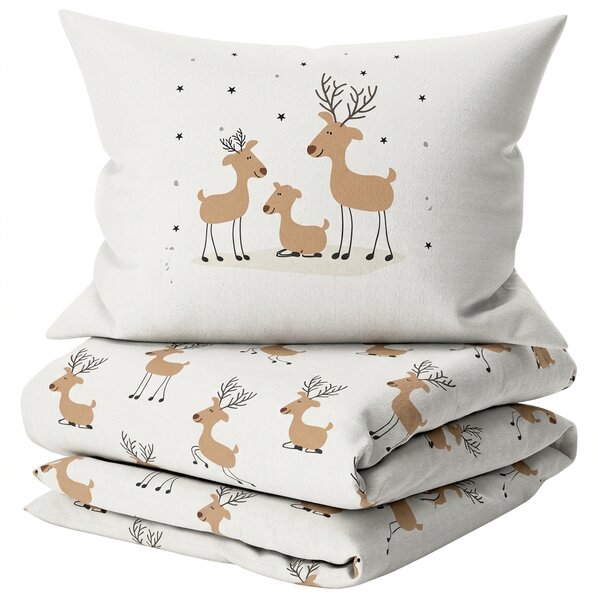 Obliečky z renforcé bavlny TIMBA DEER biele Rozmer obliečky: 80 x 80 cm | 135 x 200 cm