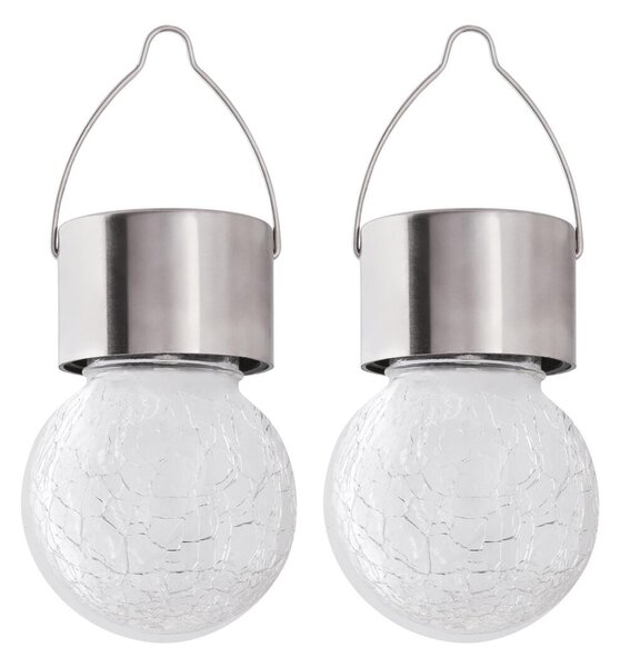 2x Solárne svietidlo Rabalux Yola, 1 lm, IP44, farba: saténový chróm, LED, 0,06 W, kód produktu: 7850