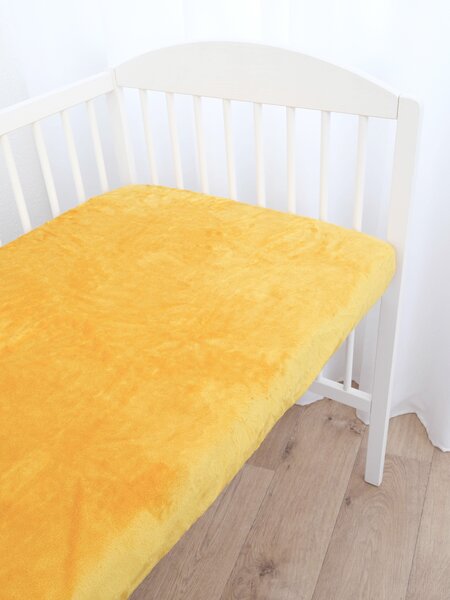 Plachta mikroplyš Deluxe do postieľky 60 x 120 cm - horčicové