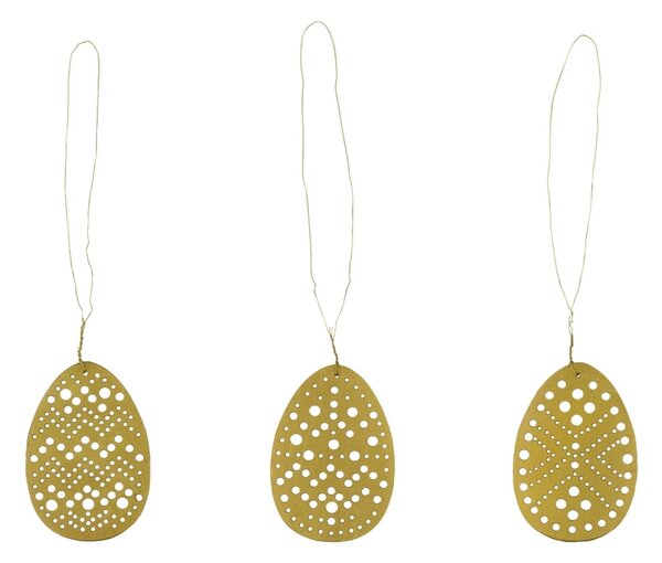Velkonočná dekorácia Egg Cut Gold – sada 3 ks