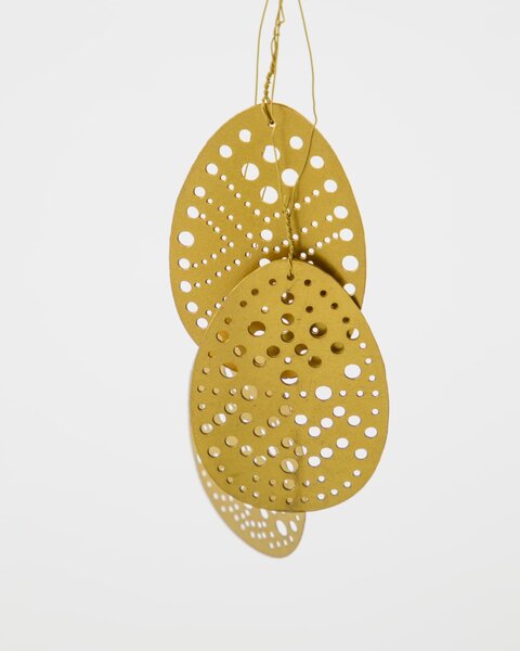 Velkonočná dekorácia Egg Cut Gold – sada 3 ks