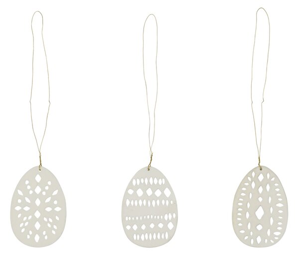 Veľkonočná dekorácia Egg Nori Beige – sada 3 ks