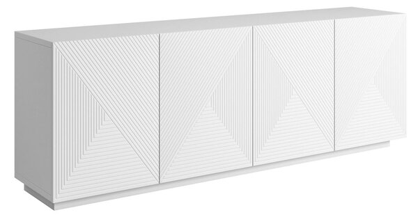 Komoda Asha 200 cm štvordverová - biely mat