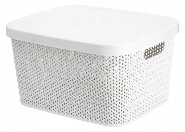 Multifunkčný kôš s vekom, úložný box s vekom 7l ALTOM - biely