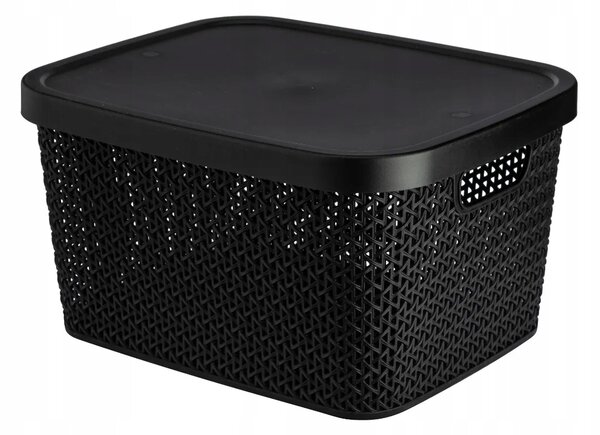 Multifunkčný kôš s vekom, úložný box s vekom 7l ALTOM - čierny