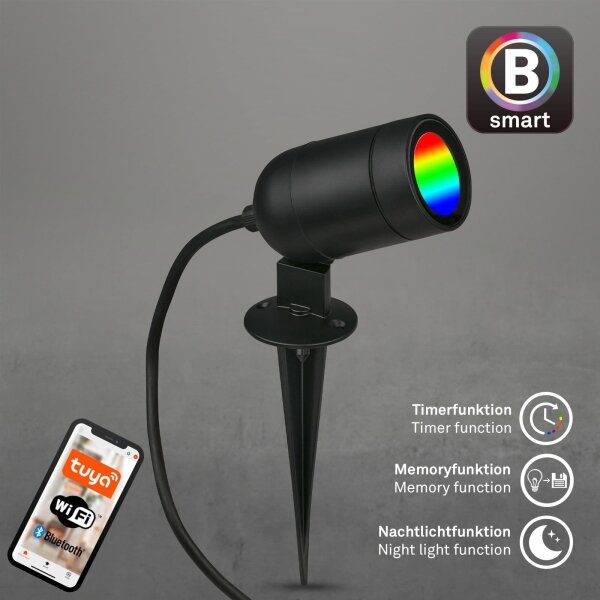 Briloner-LED RGBW Stmievateľné vonkajšie svietidlo LED/4,4W/230V 2700/4000/6500K IP44 Wi-Fi Tuya+DO