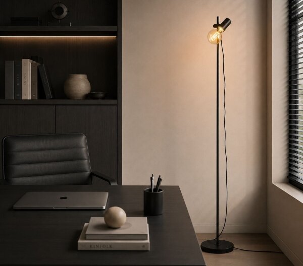 Rabalux 74085 - Stojacia lampa ALENITH 1xE27/60W/230V čierna