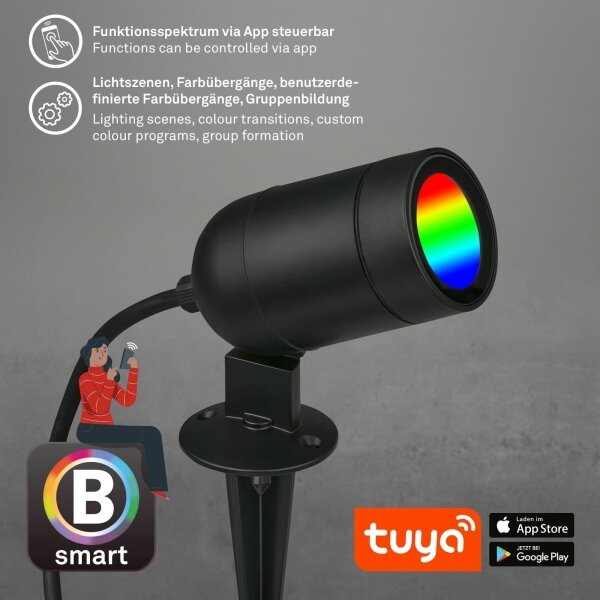 Briloner-LED RGBW Stmievateľné vonkajšie svietidlo LED/4,4W/230V 2700/4000/6500K IP44 Wi-Fi Tuya+DO