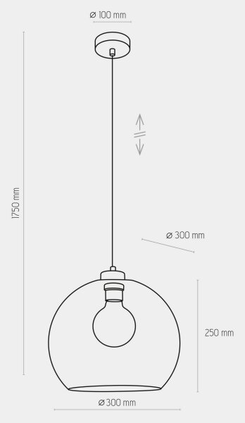 Luster na lanku CUBUS 1xE27/60W/230V modrá