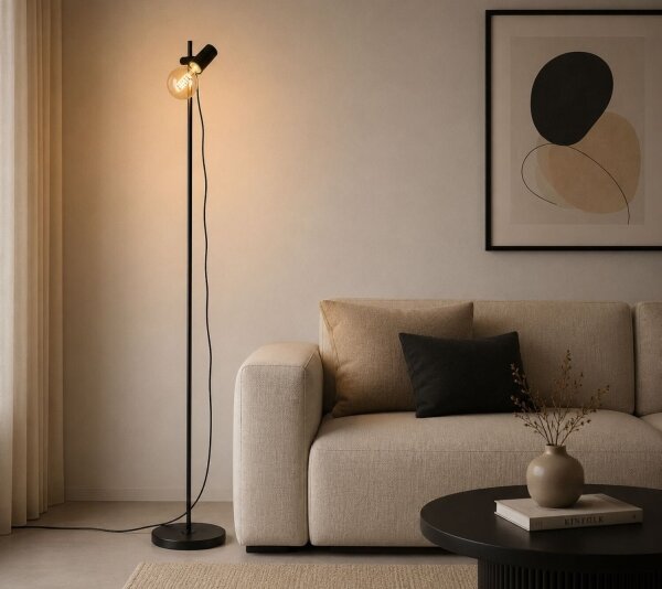 Rabalux 74085 - Stojacia lampa ALENITH 1xE27/60W/230V čierna