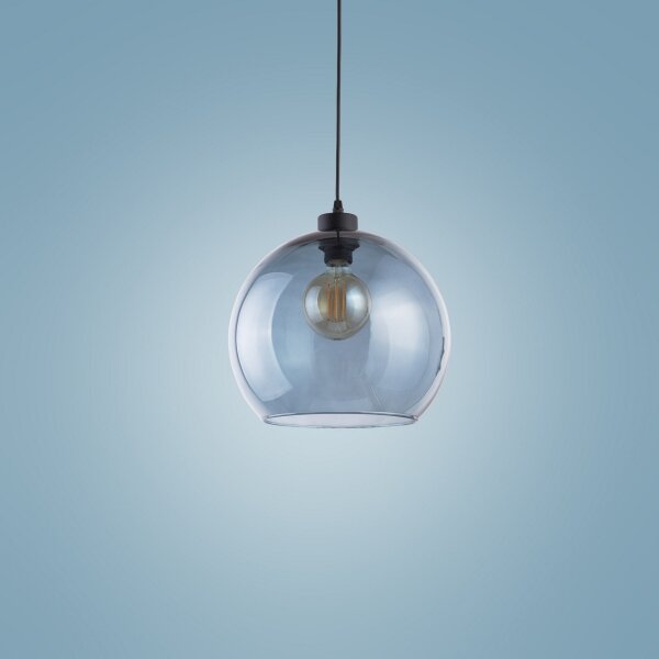 Luster na lanku CUBUS 1xE27/60W/230V modrá